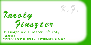 karoly finszter business card